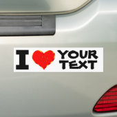 Gepersonaliseerd Ik hou van Jouw tekst Bumpersticker (Op auto)