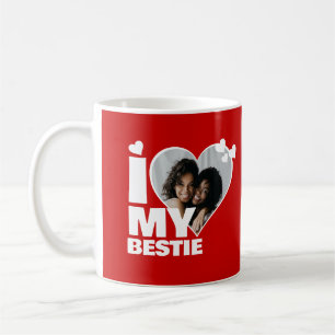 Gepersonaliseerd Ik hou van mijn Bestie Heart Phot Koffiemok