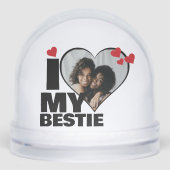 Gepersonaliseerd Ik hou van mijn Bestie Heart Phot Sneeuwbol (Voorkant)