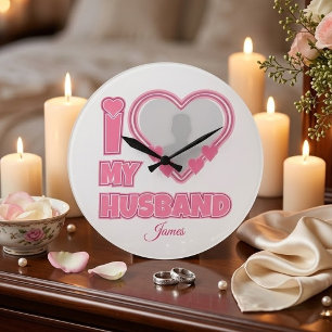 Gepersonaliseerd Ik Hou Van Mijn Man – Voeg Foto & Grote Klok