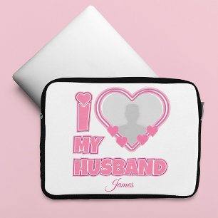 Gepersonaliseerd Ik hou van mijn man – Voeg foto & Laptop Sleeve