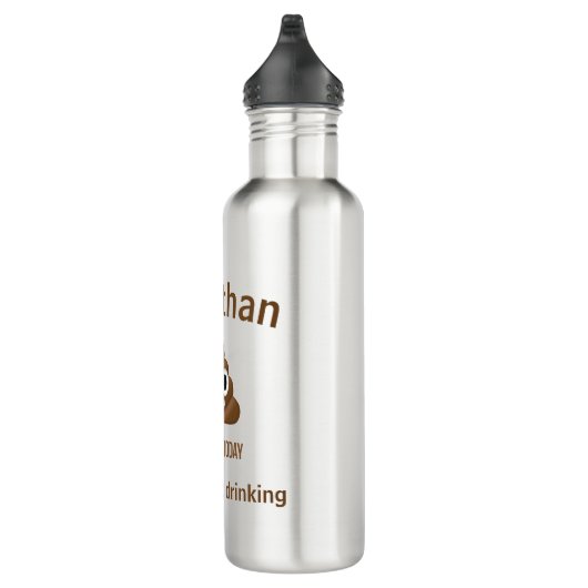 Gepersonaliseerd Ik poepte vandaag poo emoji Drink Waterfles (Rechts)