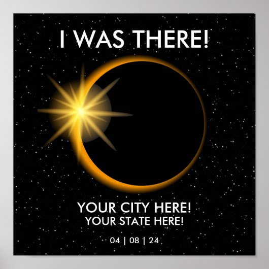 Gepersonaliseerd Ik was er Solar Eclipse Souvenir Poster (Voorkant)