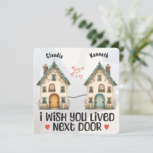 Gepersonaliseerd Ik wou dat je naast de deur cadea Kaart (Staand voorkant)