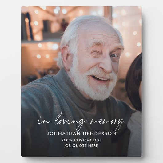 Gepersonaliseerd in liefdevolle herinnering foto fotoplaat (Voorkant)