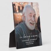 Gepersonaliseerd in liefdevolle herinnering foto fotoplaat (Zijkant)