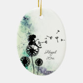 Gepersonaliseerd in peace Fairy in Dandelion Kerst Keramisch Ornament (Achterkant)