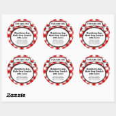 Gepersonaliseerd inblikpot/dekseletiket, rode Ging Ronde Sticker (Vel)