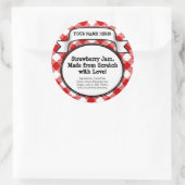 Gepersonaliseerd inblikpot/dekseletiket, rode Ging Ronde Sticker (Tas)