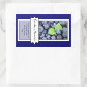 Gepersonaliseerd inblikpot label, aangepaste bosbe rechthoekige sticker (Tas)