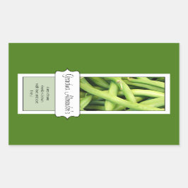 Gepersonaliseerd inblikpot label, aangepaste groen rechthoekige sticker