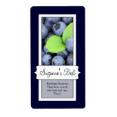 Gepersonaliseerd inblikpot label, Blueberry Etiket (Voorkant)