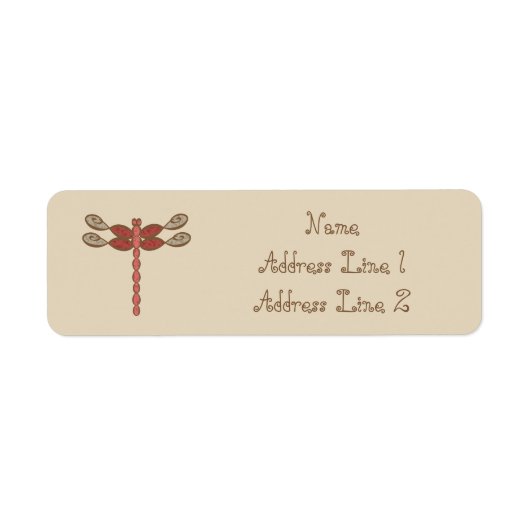 Gepersonaliseerd Infinity Dragonfly rood ontwerp Etiket (Voorkant)