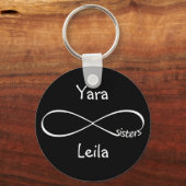 Gepersonaliseerd infinity symbool Names Sisters Sleutelhanger (Voorkant)