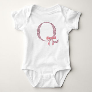 Gepersonaliseerd Initiaal Baby Meisje "Q" Romper
