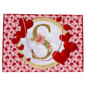 Gepersonaliseerd Initiaal Bloemmonogram en Rode Ha Groot Cadeauzakje (Achterkant)