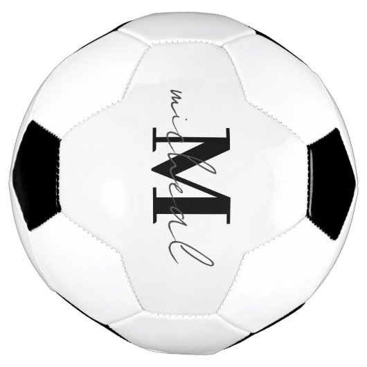 Gepersonaliseerd Initiaal en Naam Monogram Voetbal (Gedraaid)