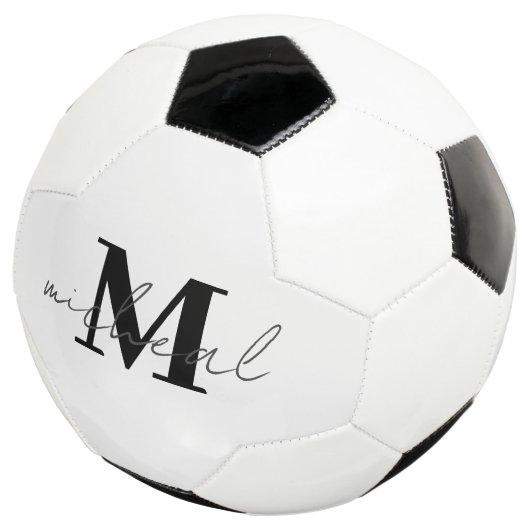 Gepersonaliseerd Initiaal en Naam Monogram Voetbal (Drie kwart)