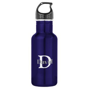Gepersonaliseerd Initiaal Modern Black en White Waterfles