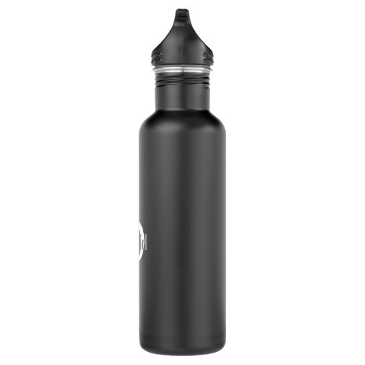 Gepersonaliseerd Initiaal Modern Black en White Waterfles (Rechts)
