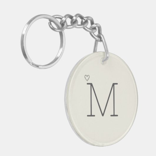 Gepersonaliseerd Initiaal Modern Sleutelhanger (Voorkant Links)