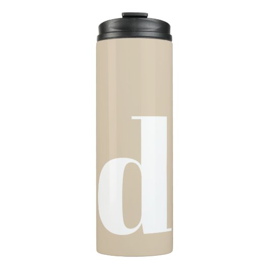 Gepersonaliseerd Initiaal Monogram Modern Eenvoudi Thermosbeker (Voorkant)