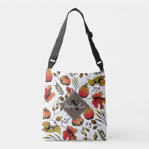 Gepersonaliseerd Initiaal & Naam Kleurrijke Herfst Crossbody Tas