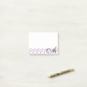 Gepersonaliseerd Initiaal Paarse pinwielen Post-it® Notes (Op bureau)