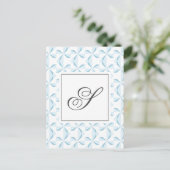 Gepersonaliseerd Initiaal Sky Blue Pinwheels Briefkaart (Staand voorkant)