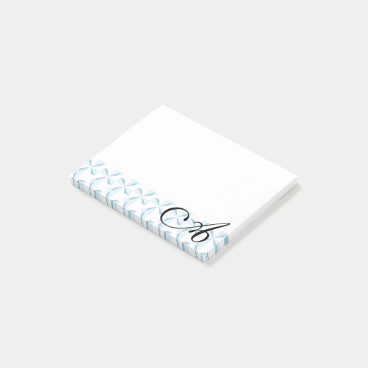 Gepersonaliseerd Initiaal Sky Blue Pinwheels Post-it® Notes (Schuin)