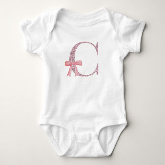 Gepersonaliseerd Initiaal voor baby meisje "C" Romper