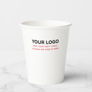Gepersonaliseerd inline logo en tekst papieren bekers