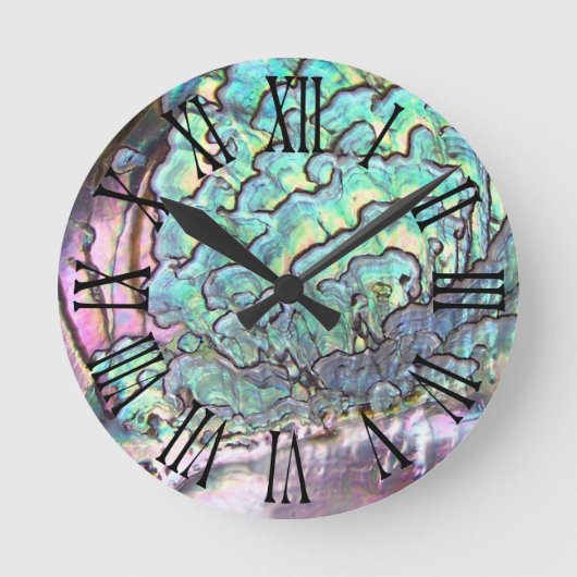 Gepersonaliseerd Iridescent Beauful Natural Abalon Ronde Klok (Voorkant)