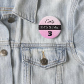 Gepersonaliseerd is de Button van My Birthday Pink (In situ)