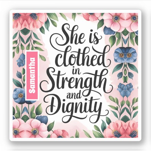 Gepersonaliseerd is ze Christelijk gekleed in krac Sticker (Voorkant)