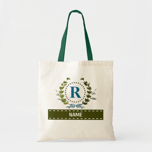 Gepersonaliseerd Ivy Wreath Weddenschap Datum Mono Tote Bag (Voorkant)