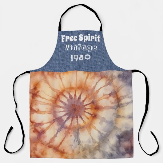 Gepersonaliseerd jaar Hippie All-Over Print Schort (Voorkant)