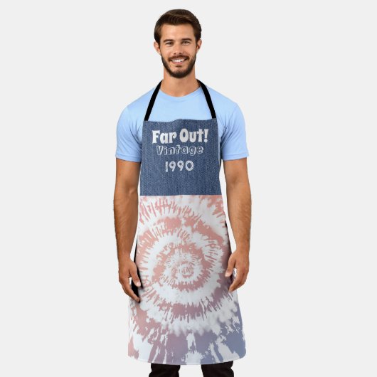 Gepersonaliseerd jaar Retro 70's All-Over Print Sc Schort (Gedragen)