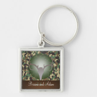 Gepersonaliseerd jachtthema Deer Antlers Camo Sleutelhanger