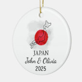 Gepersonaliseerd Japans Ornament, Japans Vlag Cade Keramisch Ornament (Links)