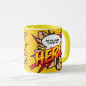 Gepersonaliseerd Je bent mijn HERO Comic Book Pop  Mok (Voorkant rechts)