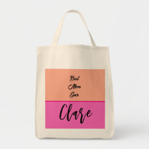 Gepersonaliseerd je mama naam ROOS EN ROZE Tote Bag