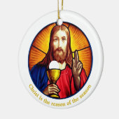 Gepersonaliseerd Jesus Afbeelding Keramisch Ornament (Links)