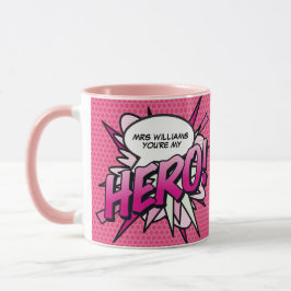 Gepersonaliseerd Jij bent mijn HERO Stripboek Pop  Mok
