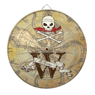 Gepersonaliseerd Jolly Roger Monogram Initiaal Dartbord