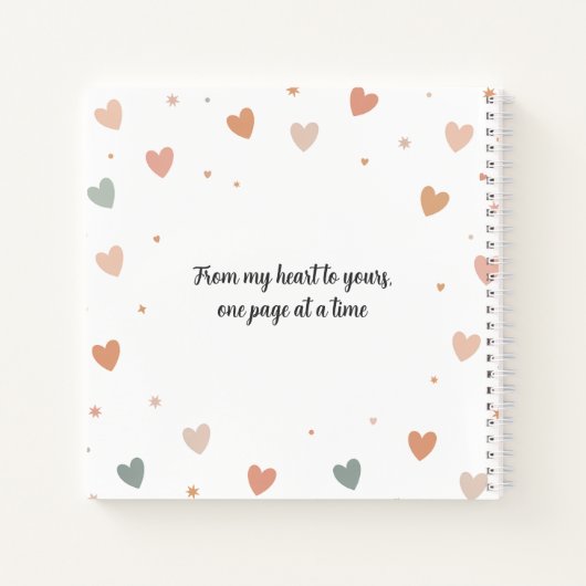 Gepersonaliseerd journaal – brieven en herinnering notitieboek (Achterkant)