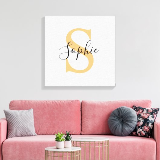 Gepersonaliseerd Jouw naam, aangepaste naam, Birth Canvas Afdruk (Insitu (Woonkamer))