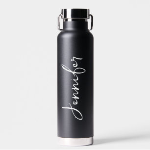 Gepersonaliseerd Jouw naam Wedding Gift Black Waterfles