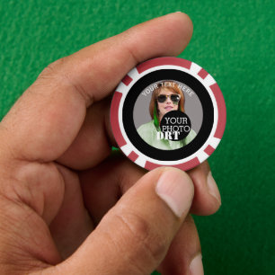 Gepersonaliseerd Jouw tekst Monogram Uw Afbeelding Poker Chips
