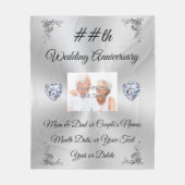 Gepersonaliseerd Jubileum Geschenken per jaar Jubi Fleece Deken (Voorkant)